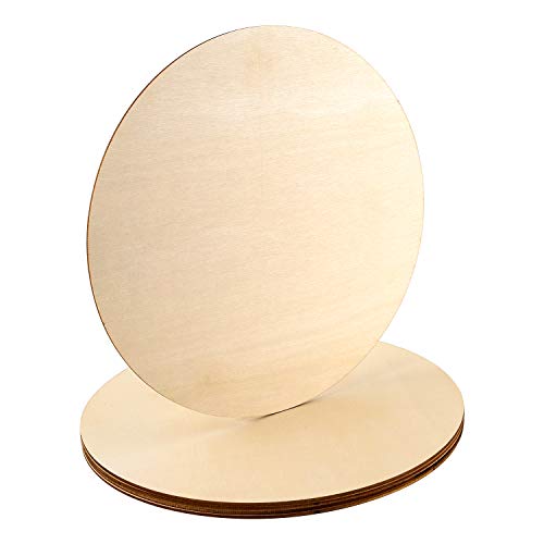 LUTER 10 Zoll (25,4 cm), 5 Holzscheiben, runde Holzscheiben, unfertig, Ausschnitte für Basteln, Kreiszeichen aus Holz von LUTER