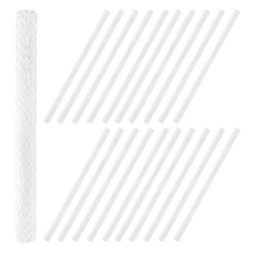 LUTER 20 Stück Long Life Fiberglas Docht Ersatz Für Weinflasche Tiki Fackeln, Terrassenbeleuchtung, Gartenlichter, Öllampen Laternen Kerzen 25cm (Weiß) von LUTER