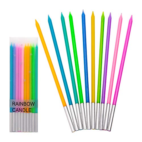 LUTER Metallische Kerze, lange Kerze, Regenbogenfarben, Geburtstagskerzen mit Ständer, Kuchenkerzen für die Dekoration von Partys, Hochzeiten, Geburtstagen (20 Stück) LUTER Metallische Kerze, lange Kerze, Regenbogenfarben, Geburtstagskerzen mit Ständer, Kuchenkerzen für die Dekoration von Partys, Hochzeiten, Geburtstagen (20 Stück) von LUTER