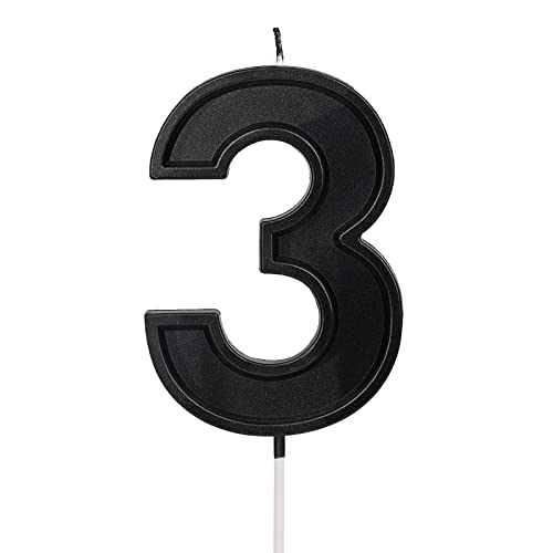 LUTER 3,94 Zoll Übergroße Geburtstagskerzen, Schwarze Geburtstagstortenkerzen Zahlenkerze Kerze Geburtstag Birthday Candles für Hochzeit Party Kinder Erwachsene Nummer 3 LUTER 3,94 Zoll Übergroße Geburtstagskerzen, Schwarze Geburtstagstortenkerzen Zahlenkerze Kerze Geburtstag Birthday Candles für Hochzeit Party Kinder Erwachsene Nummer 3 von LUTER