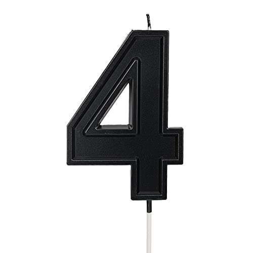 LUTER 3,94 Zoll Übergroße Geburtstagskerzen, Schwarze Geburtstagstortenkerzen Zahlenkerze Kerze Geburtstag Birthday Candles für Hochzeit Party Kinder Erwachsene Nummer 4 LUTER 3,94 Zoll Übergroße Geburtstagskerzen, Schwarze Geburtstagstortenkerzen Zahlenkerze Kerze Geburtstag Birthday Candles für Hochzeit Party Kinder Erwachsene Nummer 4 von LUTER