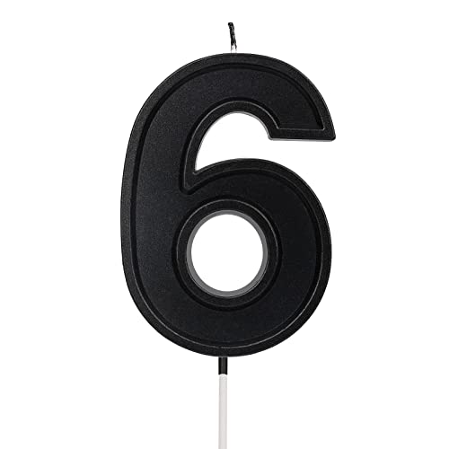 LUTER 3,94 Zoll Übergroße Geburtstagskerzen, Schwarze Geburtstagstortenkerzen Zahlenkerze Kerze Geburtstag Birthday Candles für Hochzeit Party Kinder Erwachsene Nummer 6 LUTER 3,94 Zoll Übergroße Geburtstagskerzen, Schwarze Geburtstagstortenkerzen Zahlenkerze Kerze Geburtstag Birthday Candles für Hochzeit Party Kinder Erwachsene Nummer 6 von LUTER