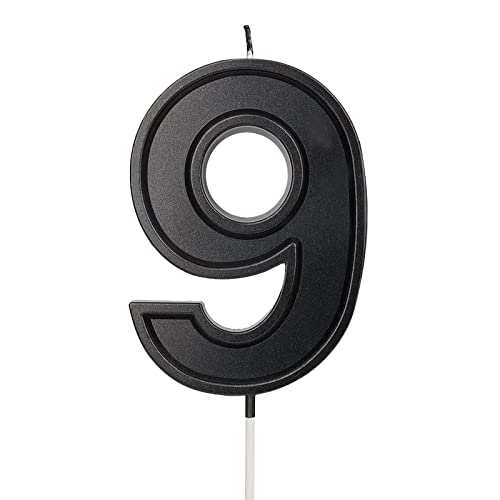 LUTER 3,94 Zoll Übergroße Geburtstagskerzen, Schwarze Geburtstagstortenkerzen Zahlenkerze Kerze Geburtstag Birthday Candles für Hochzeit Party Kinder Erwachsene Nummer 9 LUTER 3,94 Zoll Übergroße Geburtstagskerzen, Schwarze Geburtstagstortenkerzen Zahlenkerze Kerze Geburtstag Birthday Candles für Hochzeit Party Kinder Erwachsene Nummer 9 von LUTER
