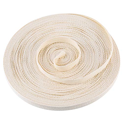 LUTER 50m Fischgrätenband Baumwoll Band Twillband Band Schrägband 1.3cm Breit Für DIY Näharbeiten (Beige) von LUTER