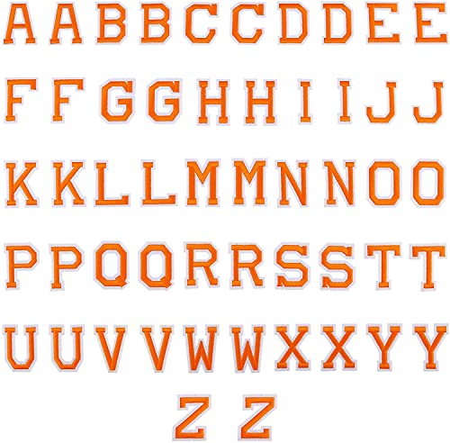 LUTER 52 Stück Aufbügeln von Buchstabenpatches Alphabet Applique Patches Nähen Sie Applikationen mit gestickten A-Z Letter dekorativen Reparaturpatches (Orange) von LUTER