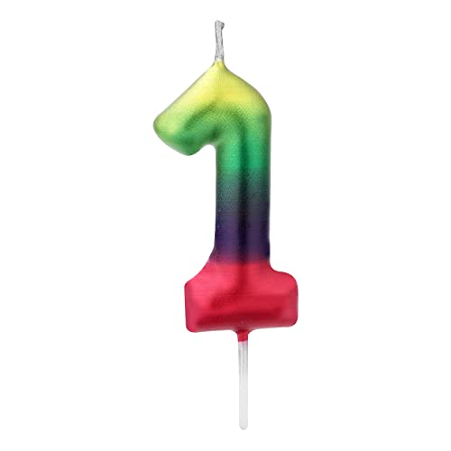 LUTER 6cm Zahlen Geburtstagskerzen, Farbig Farbverlauf Geburtstagskerzen für Kuchen Schön Tortenaufsatz Dekoration Zahlenkerze für Geburtstagstorten Hochzeit Jubiläum Schulabschluss (1) von LUTER