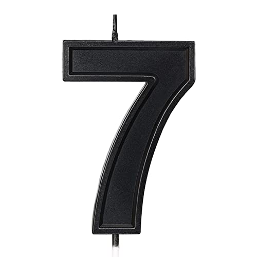 LUTER 7 cm Zahlenkerzen, Diamantform, 3D, Geburtstagskuchen, nummeriert, Dekoration für Kuchen, für Hochzeit, Geburtstag, Rabatt, Abschlussfeier, Party (schwarz) (7) von LUTER