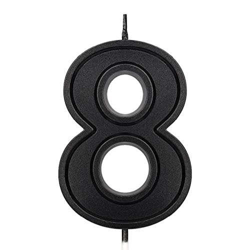 LUTER 7 cm Zahlenkerzen, Diamantform, 3D, Geburtstagskuchen, nummeriert, Dekoration für Kuchen, für Hochzeit, Geburtstag, Rabatt, Abschlussfeier, Party (schwarz) (8) von LUTER