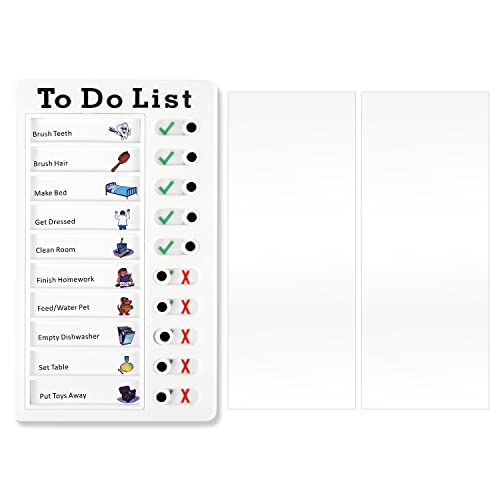 LUTER Checklisten Tafel, To Do Liste Plastik Weiß Memo Checkliste Tragbare To Do Liste Block mit 3 Stück Kartons für Wohnmobil Büro Kindergarten von LUTER