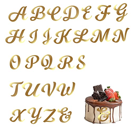 LUTER Kuchen Buchstaben Kuchen Buchstaben Gold Kuchen Buchstaben Deko Buchstaben Kuchendeko Kuchenbuchstaben, Dekoration, Acryl, Alphabet, Kuchenaufsatz, personalisierter Name, Cupcake-Aufsatz von LUTER