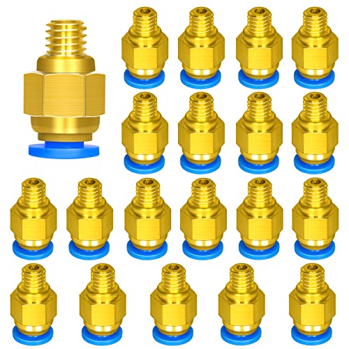 LUTER Straight Pneumatic Connectors, PC4-M6 Pneumatic Air Straight Quick Fitting 4mm Thread M6 Push to Connect (20) von LUTER