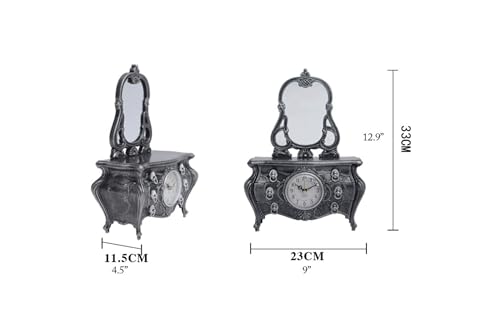 Schmuckkästen Mit Spiegel, Frisiertisch, multifunktionale Schmuckschatulle, Retro-Uhr, Schmuckschrank, Etui for den Schmuck-Organizer for Muttertag Geschenke(Bronze) von LUTFI