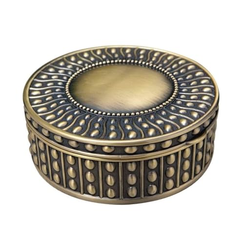 Schmuckkästen Schmuck-Organizer, goldene Schmuckschatulle, runde Schmuckaufbewahrungsbox aus Metall, handgefertigte Schmuckschatulle mit Perlenspitze Geschenke Schmuckkästen Schmuck-Organizer, goldene Schmuckschatulle, runde Schmuckaufbewahrungsbox aus Metall, handgefertigte Schmuckschatulle mit Perlenspitze Geschenke von LUTFI