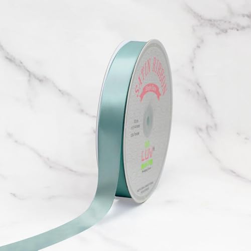 Creative Ideas Satinband, 2,2 cm breit, 91,4 m, Seladonblau von LUV RIBBONS