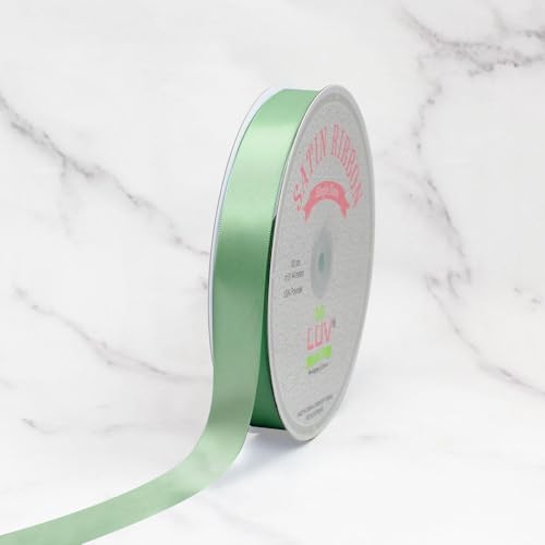 Creative Ideas einseitiges Satinband, 2,2 cm, 91,4 m, Salbeigrün von LUV RIBBONS
