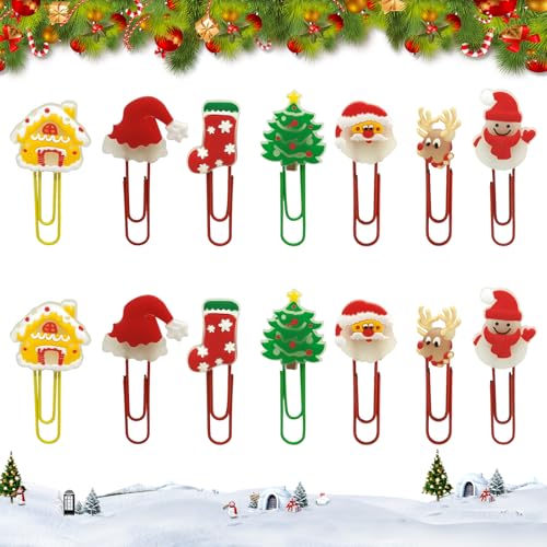 14 Stück Weihnachten Cartoon Büroklammer Bunte Lesezeichen Mini Papierklammern Cartoon Luminöser Metall Büroklammern für Bücher Dateien Seiten Fotos Büro Schule Schreibwaren Lesezeichen Paperclips 14 Stück Weihnachten Cartoon Büroklammer Bunte Lesezeichen Mini Papierklammern Cartoon Luminöser Metall Büroklammern für Bücher Dateien Seiten Fotos Büro Schule Schreibwaren Lesezeichen Paperclips von LUVDECO
