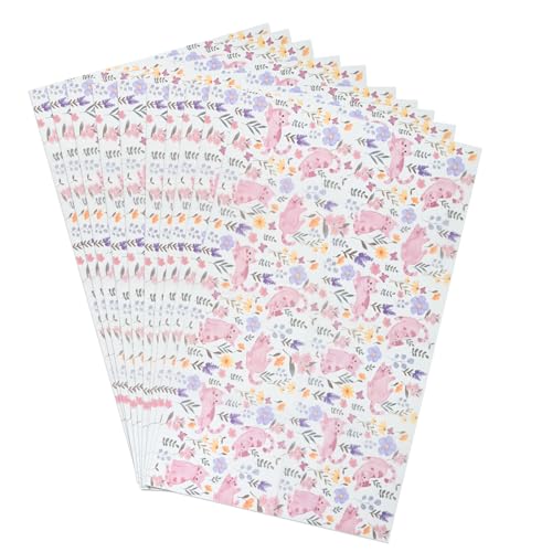 20 Blätter Blumen Seiden Papier, 50 * 70cm Rosa Katzen bedrucktes Seidenpapier, Geschenk Seidenpapier Dekoration, Kunstpapier Blätter für DIY Hochzeit Geburtstag Party Crafts Blumen Dekoration (E) von LUVDECO