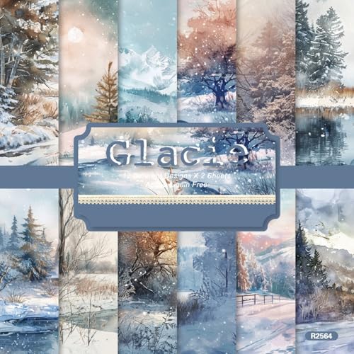 24 Blätter Scrapbooking Hintergrund Papier, Wellen Scrapbook Dekoratives Block, Blau Ocean Beach Scrapbooking Decoupage Paper für DIY Karte Machen Geschenke Wickeln (C, 15,2 x 15,2 cm) von LUVDECO