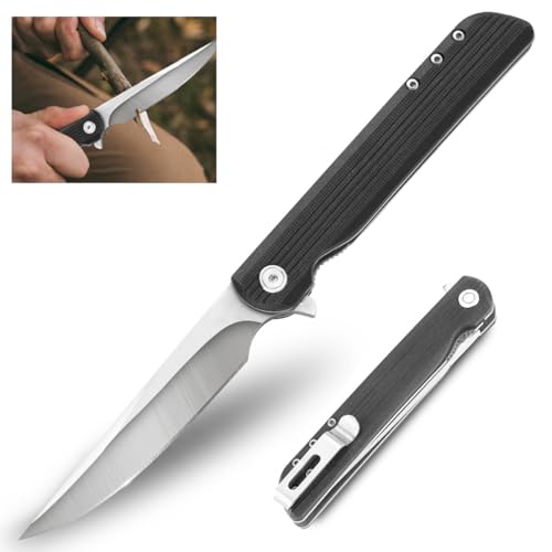 LUXHEIM Klappmesser mit Clip, Klein Messer mit Liner Lock, EDC Taschenmesser Einhandmesser Scharfe Klinge aus 5Cr15Mov Edelstahl, Slim und Sicher für Outdoor Camping Wandern Angeln Alltag von LUXHEIM