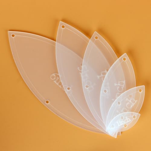Quilting-Schablonen-Set, 6 Stück, transparent, Acryl, Quilt-Lineale, Vorlagen, Lineale, Größen 2,5 cm, 5,1 cm, 7,6 cm, 10,2 cm, 12,7 cm, 15,2 cm von LUXIANDA
