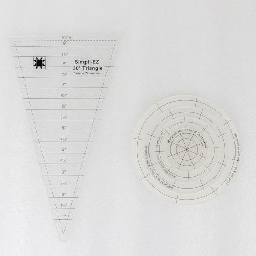 Quiltschablonen-Set, 5 Stück, 30-Grad-Dreieck- und Kreis-Vorlagen, transparente Acryl-Lineale für Quilten, Deckenherstellung, Kleidung von LUXIANDA