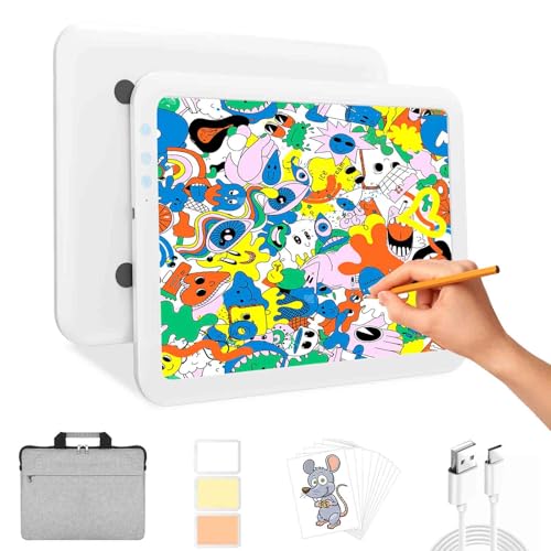 LUXJOYFUL Leuchttisch A3 mit Tasche, Diamond Painting Lichtplatte A3 Wiederaufladbarer Lichtkasten Ultra-dünne Leuchtpad für Diamantmalerei, Skizzieren, Vinyl Unkraut, Kalligraphie, Entwurf, Animation LUXJOYFUL Leuchttisch A3 mit Tasche, Diamond Painting Lichtplatte A3 Wiederaufladbarer Lichtkasten Ultra-dünne Leuchtpad für Diamantmalerei, Skizzieren, Vinyl Unkraut, Kalligraphie, Entwurf, Animation von LUXJOYFUL