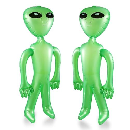 Alien Aufblasbar Spielzeug, 85 CM Halloween Riesiger Aufblasbarer Alien, Grün Aliens Party Ballon, Aufblasbare Aliens-Requisiten für Halloween Alien Party Dekorationen Geburtstag von LUYANFX