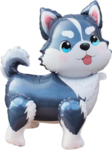3D Tier Ballons Stehend Haustier Hund, Welpen Hunde Geburtstag Party Supplies, Kinder Tier Thema Ballons, Geburtstag Party Dekorationen Geschenk (Husky) von LUYANFX