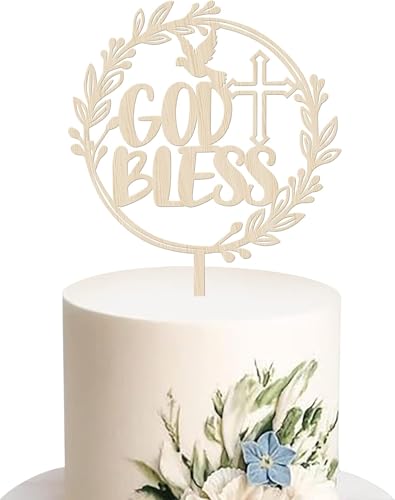 Cake Topper Kommunion, God Bless Tortendeko Taufe, Tortenaufleger Taufe Holz, Tortenstecker Teburtstag Kuchen Taube, Kreuz für Taufe, Kommunion, Baby-Vollmond, Geburtstagsfeiern, Hochzeiten Cake Topper Kommunion, God Bless Tortendeko Taufe, Tortenaufleger Taufe Holz, Tortenstecker Teburtstag Kuchen Taube, Kreuz für Taufe, Kommunion, Baby-Vollmond, Geburtstagsfeiern, Hochzeiten von LUYANFX