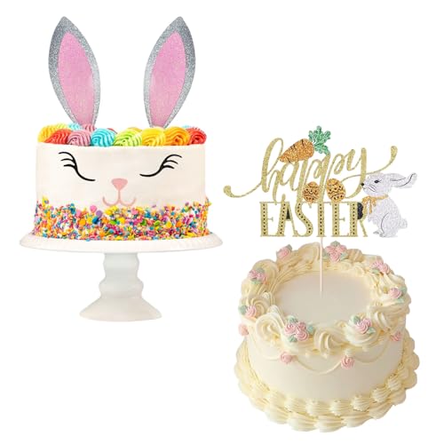 Oster Tortendeko Hase 2 Sätze Happy Easter Cake Topper Wimpernnase Kaninchen Tortendeko Ostern Muffin Oster Kuchen Deko Kindergeburtstag für Osterpartys, Hasen-Mottopartys Oster Tortendeko Hase 2 Sätze Happy Easter Cake Topper Wimpernnase Kaninchen Tortendeko Ostern Muffin Oster Kuchen Deko Kindergeburtstag für Osterpartys, Hasen-Mottopartys von LUYANFX