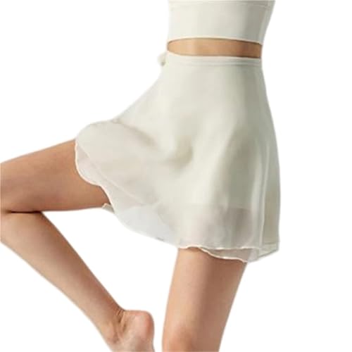 LUYSGBXR Ballettkleidung Damen Damen-Ballettrock aus durchsichtigem Chiffon, verstellbare Taille, Bänder, Tanz, Gymnastik, über Schal, Tanz, kurzer Wickelrock, Tutus(Color-03) von LUYSGBXR