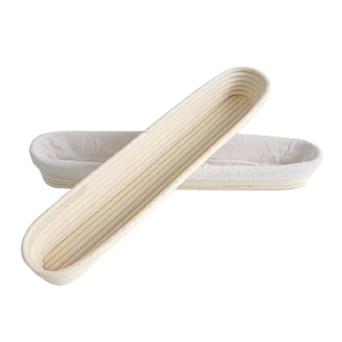 LUYSGBXR Gärkörbchen Rechteckiger, Langer Gärkorb for Brotteig aus Rattan mit Futterstoff, Gärkorb for Laibe(44x9x6cm) von LUYSGBXR