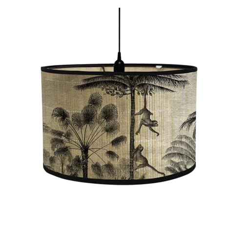 LUYSGBXR Lampenschirm 1PC Retro Stil Licht Abdeckung Kronleuchter Wand Lampe Schatten Vögel Druck Lampenschirm Bambus Kunst Kronleuchter Homestay Decor(02) von LUYSGBXR