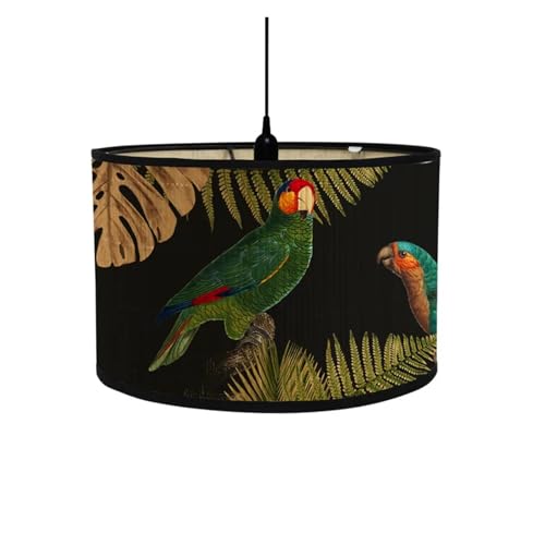 LUYSGBXR Lampenschirm 1PC Retro Stil Licht Abdeckung Kronleuchter Wand Lampe Schatten Vögel Druck Lampenschirm Bambus Kunst Kronleuchter Homestay Decor(04) von LUYSGBXR