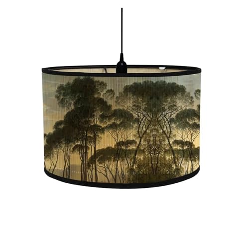 LUYSGBXR Lampenschirm 1PC Retro Stil Licht Abdeckung Kronleuchter Wand Lampe Schatten Vögel Druck Lampenschirm Bambus Kunst Kronleuchter Homestay Decor(05) von LUYSGBXR