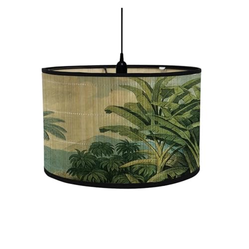 LUYSGBXR Lampenschirm 1PC Retro Stil Licht Abdeckung Kronleuchter Wand Lampe Schatten Vögel Druck Lampenschirm Bambus Kunst Kronleuchter Homestay Decor(07) von LUYSGBXR