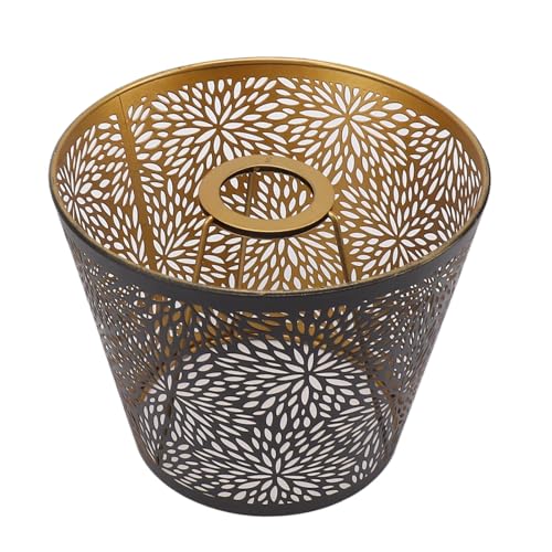 LUYSGBXR Lampenschirm Lampenschirm aus Metall, E26, E27, Waldbaum-Stil, ausgehöhlter Lampenschirm aus Eisen mit goldenem Muster im Inneren for Tisch-, Wand- und Deckenlampe(Black) von LUYSGBXR