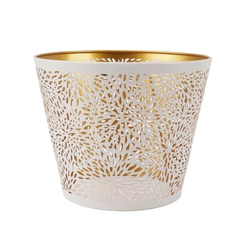 LUYSGBXR Lampenschirm Lampenschirm aus Metall, E26, E27, Waldbaum-Stil, ausgehöhlter Lampenschirm aus Eisen mit goldenem Muster im Inneren for Tisch-, Wand- und Deckenlampe(White) von LUYSGBXR
