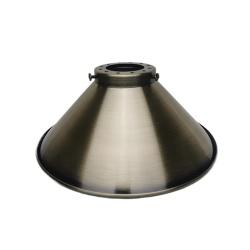 LUYSGBXR Lampenschirm Lampenschirm aus Metall, fertiger Lampenschirm aus Eisen, 4 Stile, Lampenschirme for Selbermachen, Metall, gebürstet, Goldbronze, Lampenzubehör(Cyan B with Holder) von LUYSGBXR