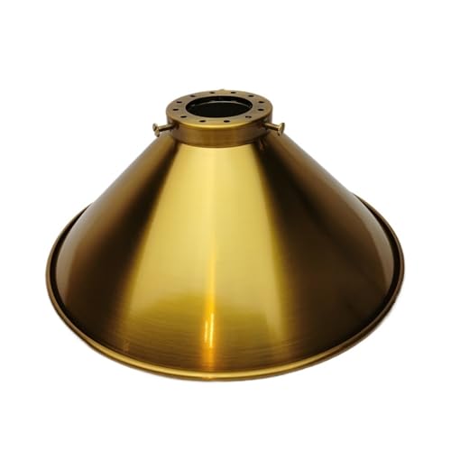 LUYSGBXR Lampenschirm Lampenschirm aus Metall, fertiger Lampenschirm aus Eisen, 4 Stile, Lampenschirme for Selbermachen, Metall, gebürstet, Goldbronze, Lampenzubehör(E with Holder) von LUYSGBXR