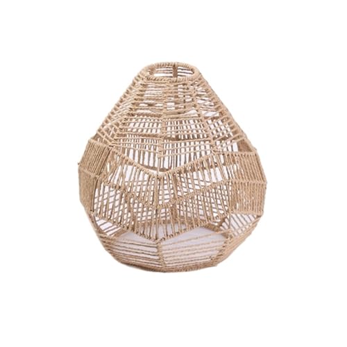 LUYSGBXR Lampenschirm Rattan-Lampenschirm, Geometrischer Lampenschirm, Lampenschirm for Pendelleuchte, Hängelampe, Handgewebt, Lampenschirm for Leuchte, Schlafzimmer(05) von LUYSGBXR