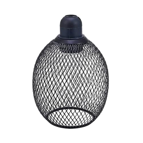 LUYSGBXR Lampenschirm Retro-Stil Eisen Lampe Abdeckungen Innen Beleuchtung Lampenschirm Beleuchtung Leuchten Lampe Schatten Mesh Ball Hause Dekoration(Black-C) von LUYSGBXR