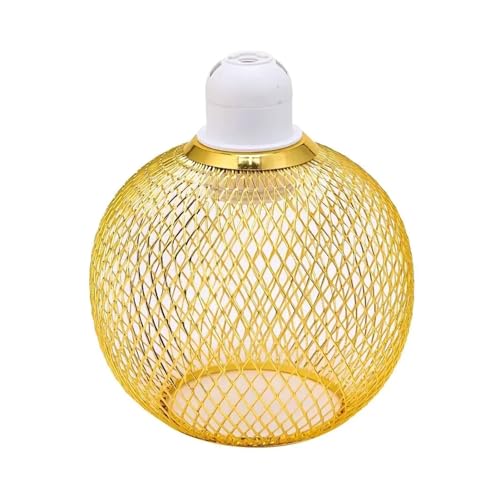 LUYSGBXR Lampenschirm Retro-Stil Eisen Lampe Abdeckungen Innen Beleuchtung Lampenschirm Beleuchtung Leuchten Lampe Schatten Mesh Ball Hause Dekoration(Gold-A) von LUYSGBXR