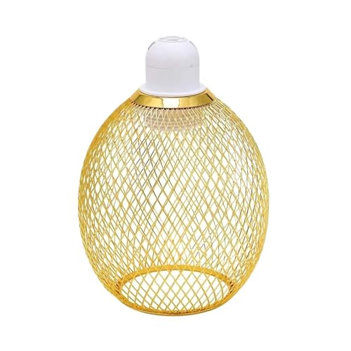 LUYSGBXR Lampenschirm Retro-Stil Eisen Lampe Abdeckungen Innen Beleuchtung Lampenschirm Beleuchtung Leuchten Lampe Schatten Mesh Ball Hause Dekoration(Gold-C) von LUYSGBXR