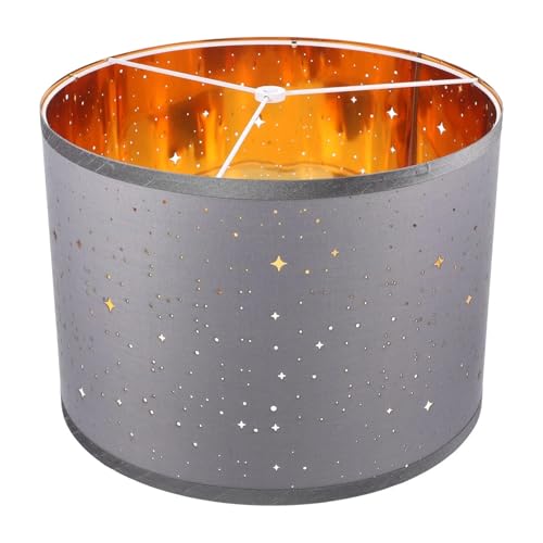LUYSGBXR Lampenschirm Stoff-Lampenschirme Lampenschirmbezug Tischleuchte Stehlampen Ersatz Pendelleuchte Stoff Kronleuchter Nachttisch Trommel Hotelbedarf(Grey) von LUYSGBXR