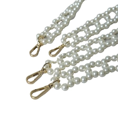 LUYSGBXR Perlenkette Verlängerung Mode Frau Handtasche Zubehör Teile weiße Perle Harz Kette Luxus solide Strap Frauen süße Kupplung Ketten(61cm) von LUYSGBXR