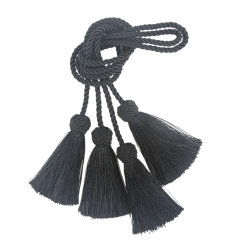 LUYSGBXR Raffhalter Für Vorhänge 1 Paar Quaste Fringe Trim Quasten Zimmer Dekoration Vorhang Zubehör(Black) von LUYSGBXR