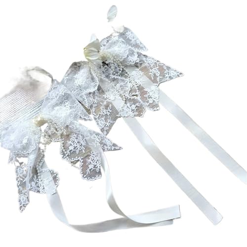LUYSGBXR Raffhalter Für Vorhänge 1 Paar Vorhang-Zubehör, Spitze, Schleife, Perlen, Vorhang-Raffhalter, Riemen(2 Pairs) von LUYSGBXR