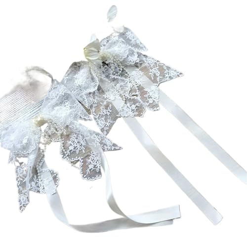 LUYSGBXR Raffhalter Für Vorhänge 1 Paar Vorhang-Zubehör, Spitze, Schleife, Perlen, Vorhang-Raffhalter, Riemen(4 Pairs) von LUYSGBXR
