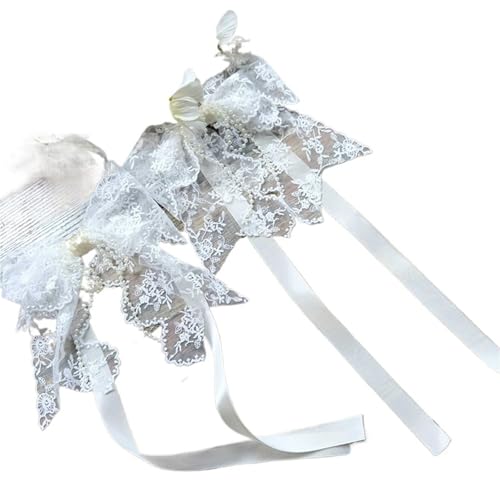 LUYSGBXR Raffhalter Für Vorhänge 1 Paar Vorhang-Zubehör, Spitze, Schleife, Perlen, Vorhang-Raffhalter, Riemen(5 Pairs) von LUYSGBXR